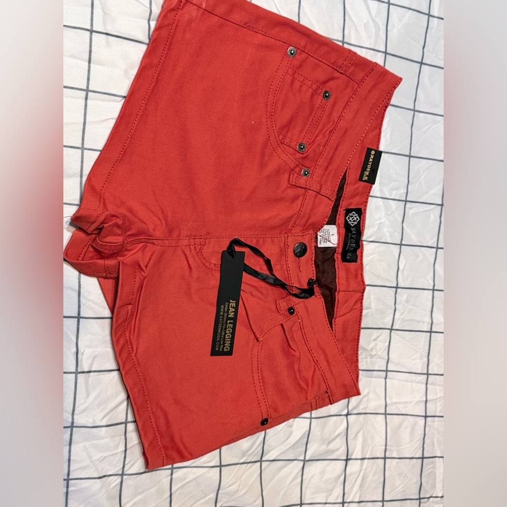 Vibrant Red Jean Shorts